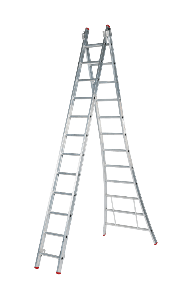Solide Eco Professional 2-delige Uitgebogen Reformladder - 2x12 Sporten