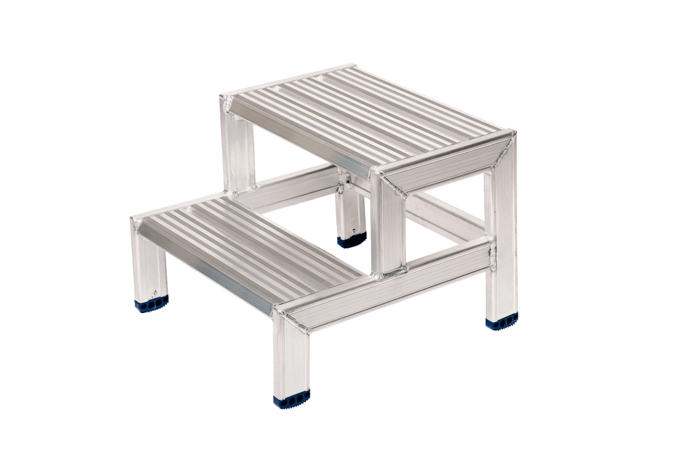 Solide Premium Professional Vaste Montagetrap 45° - 2 Treden - Platform 50 cm