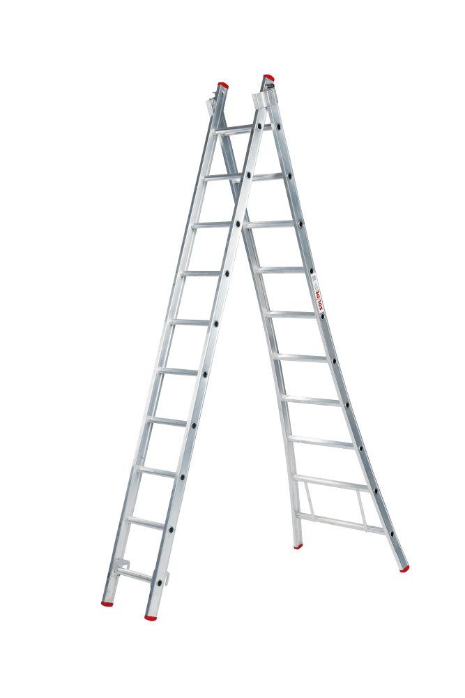 Échelle transformable à montants évasés Solide Eco Professional 2 parties - 2x10 échelons