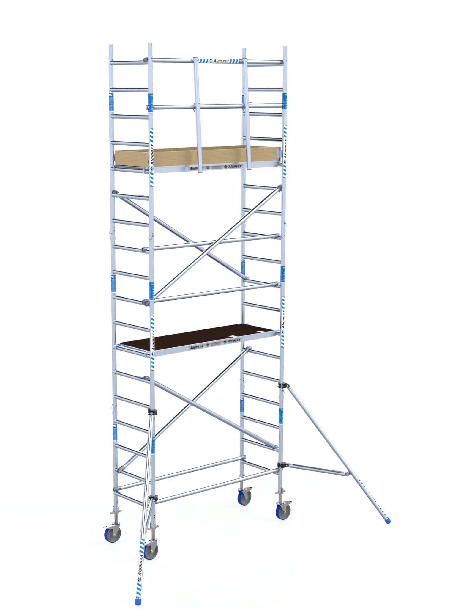 Rolsteiger Alumexx Light Schoren - L190xB75cm - 6.20m werkhoogte - Houten platformen