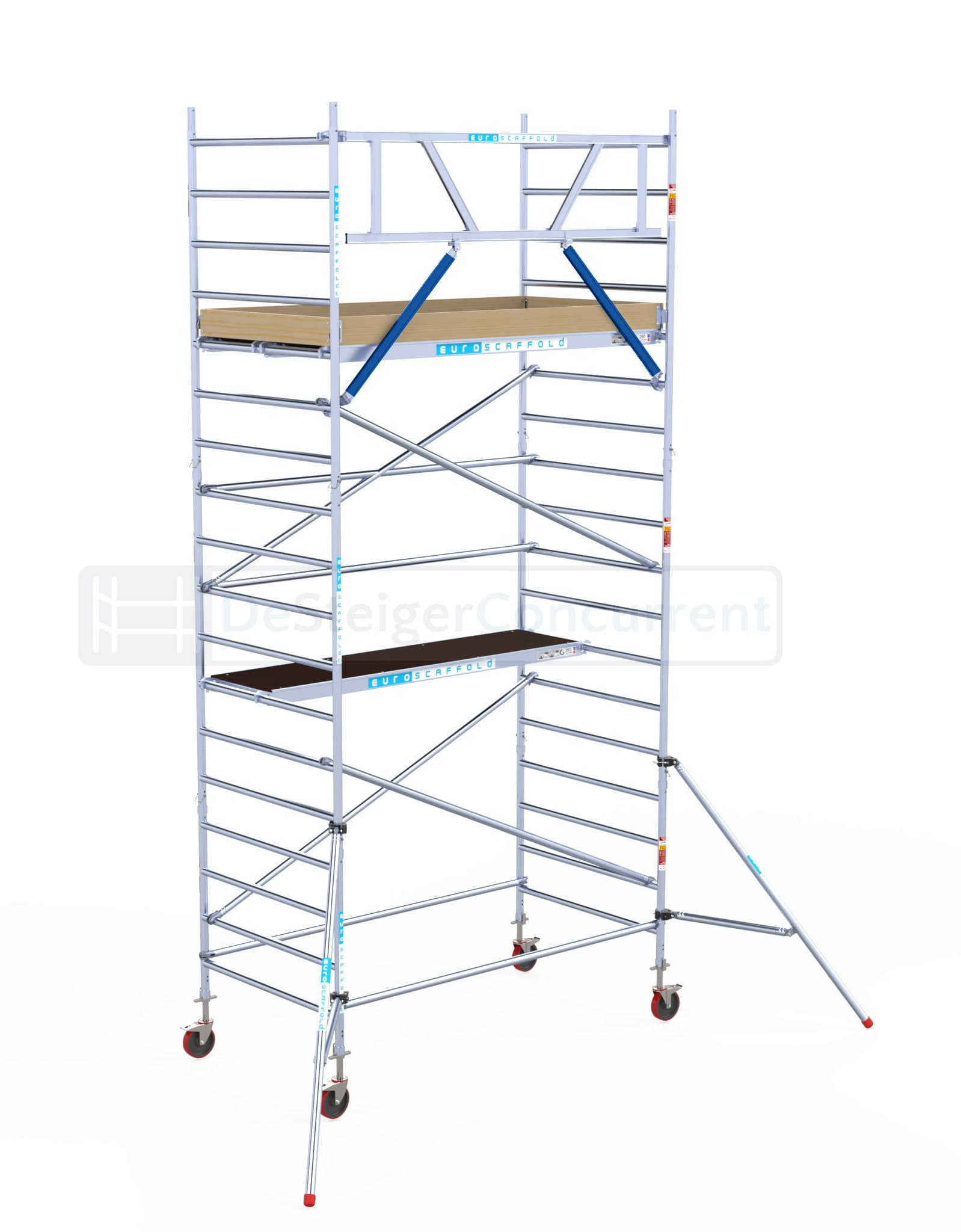 Euroscaffold Rolsteiger Basic Schoren - L190xB75 - 6.20m werkhoogte - Houten platformen