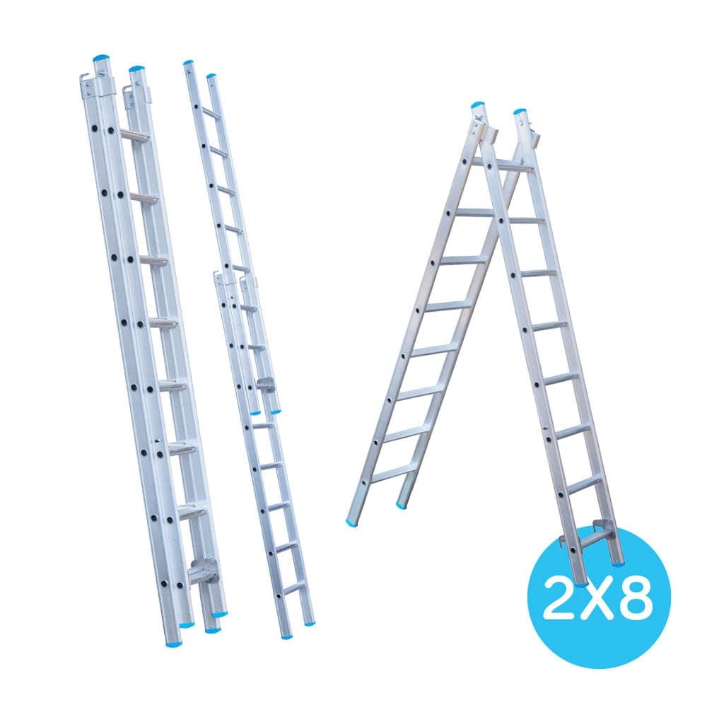 Eurostairs Reformladder met Rechte Voet - 2x8 Sporten