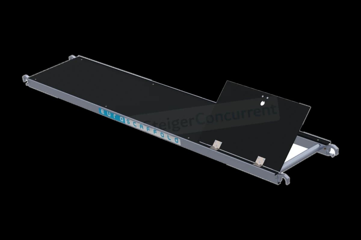 Plateau d'échafaudage Euroscaffold Carbon-Deck® à trappe - 305 centimètres
