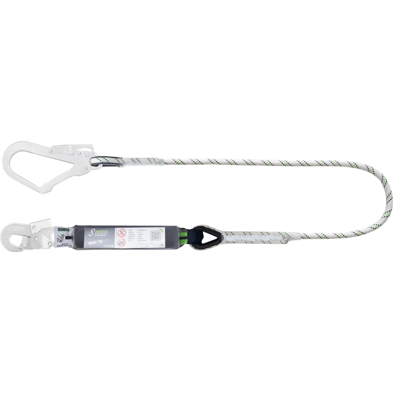 Kratos Leeflijn Energie Absorber met steigerhaak en veiligheidshaak - 2 meter