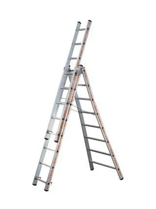 Échelle transformable Tubesca 3 plans avec montants évasés