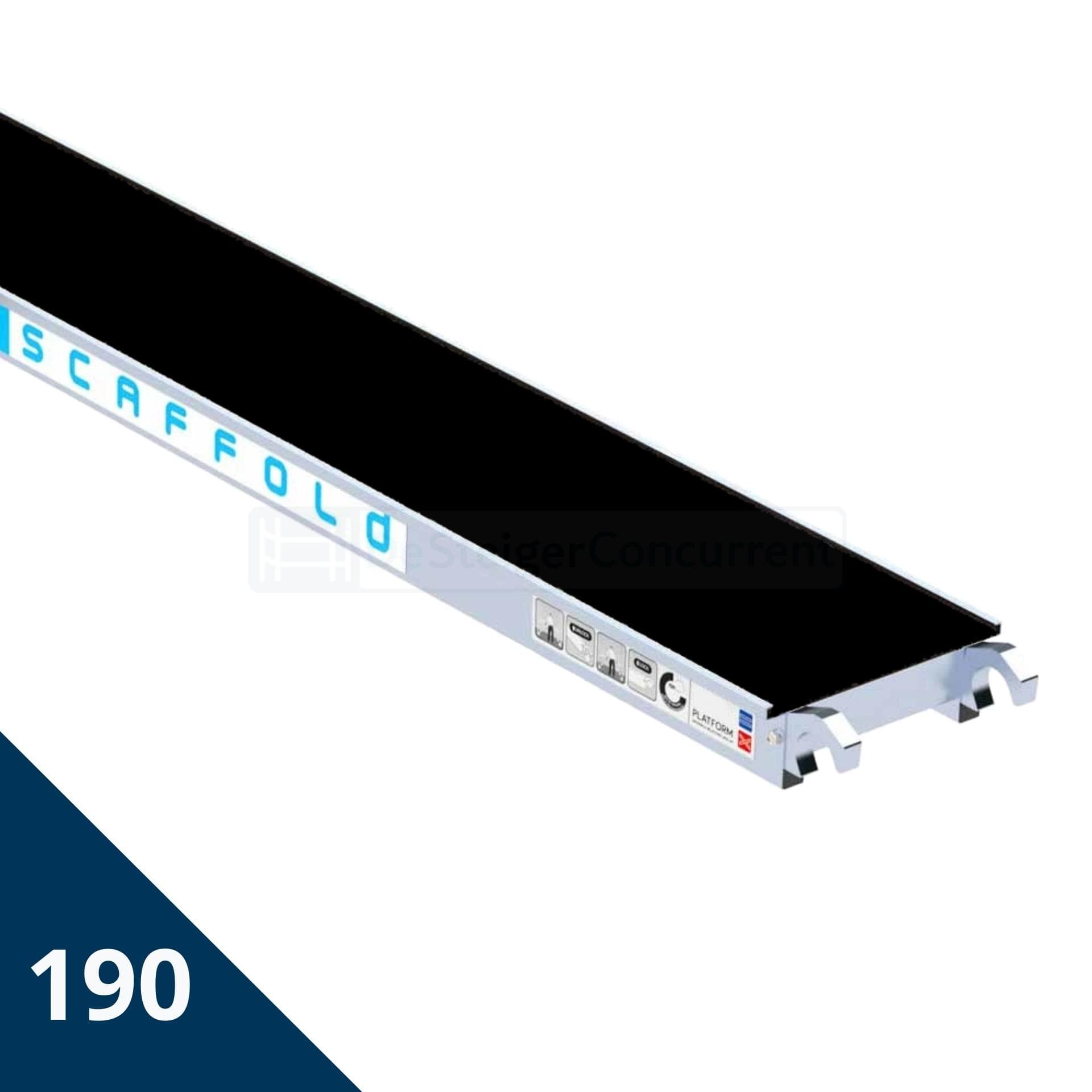 Plateau d'échafaudage Euroscaffold Carbon-Deck® sans trappe (ÉTROIT) - 190x30 centimètres