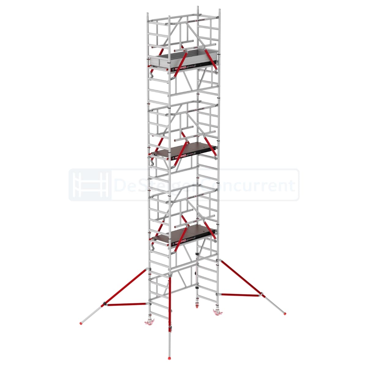 Eenpersoonssteiger Altrex MiTOWER PLUS Safe-Quick® - L165xB75cm - 8.20m werkhoogte - Houten platformen