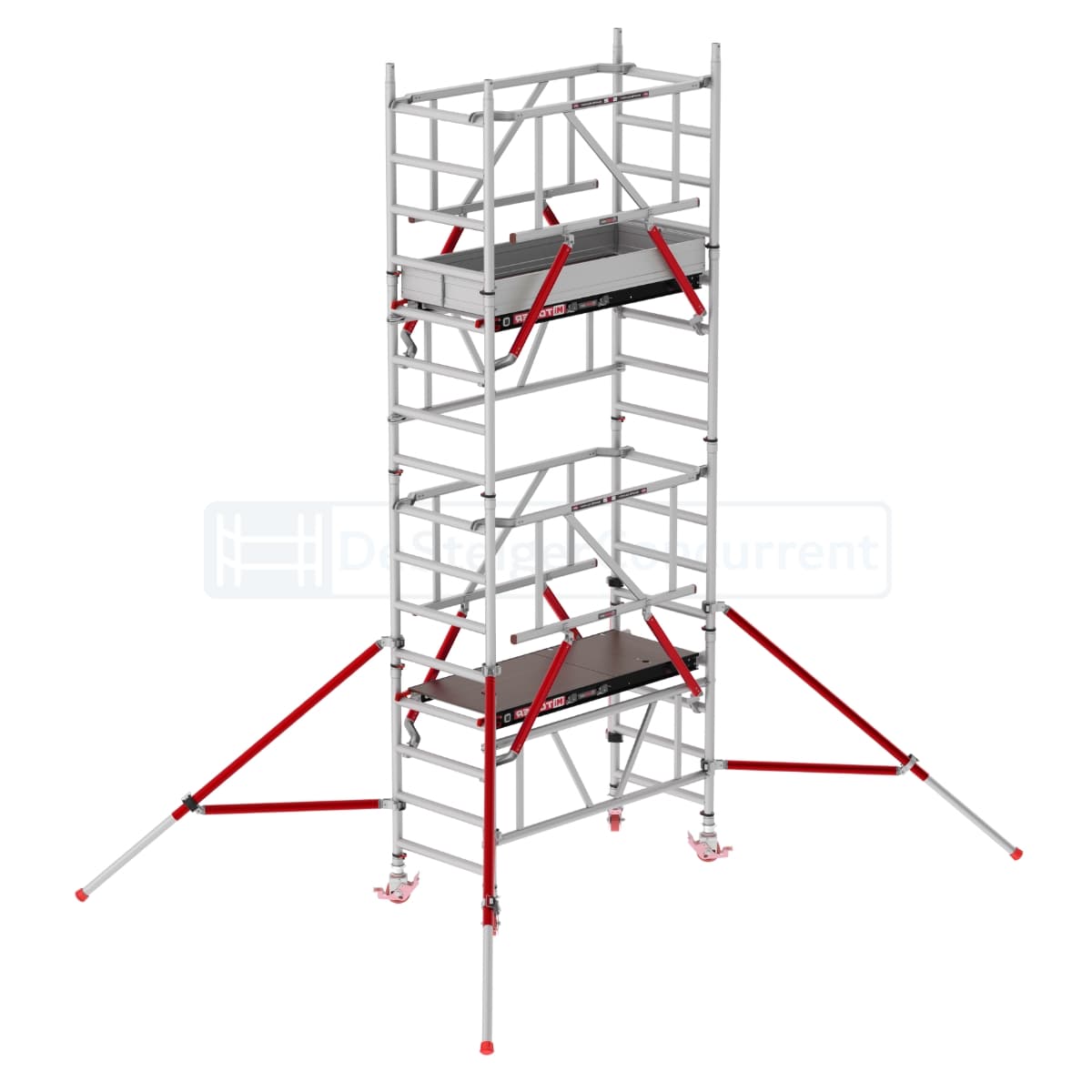 Eenpersoonssteiger Altrex MiTOWER PLUS Safe-Quick® - L165xB75cm - 5.20m werkhoogte - Fiber-Deck® platformen