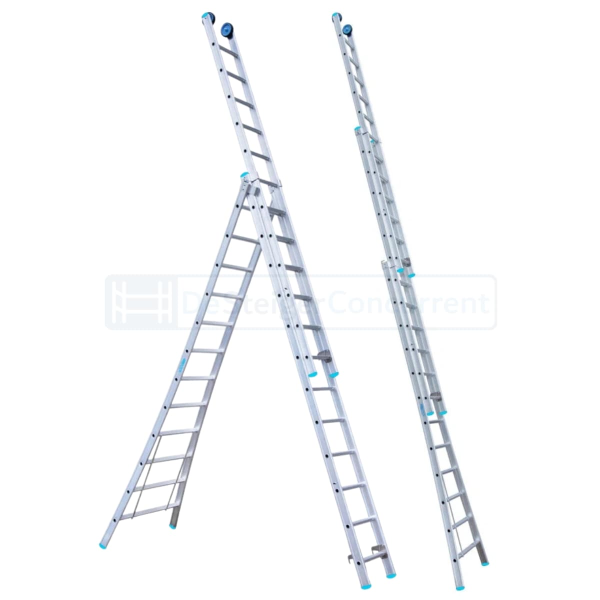 Eurostairs 3-delige Uitgebogen Reformladder